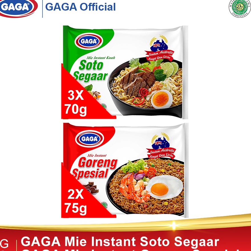 

KXZJ4248 COD GAGA Mie Soto Segaar 70g 3pcs, GAGA Goreng Special 75g 2pcs (GG68)