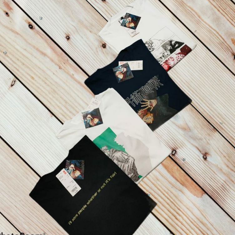 Ready Stock KAOS UNIQLO X ANIME MANGA JJK JUJUTSU KAISEN BATCH 1&2