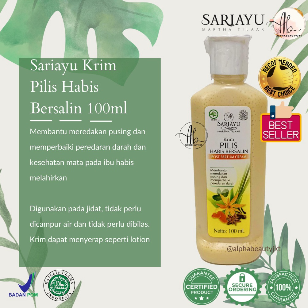 ntsw -26 SARIAYU KRIM PILIS JAMU HABIS BERSALIN 100 ML - CREAM PILIS SARIAYU KREM PILIS Harga mantul