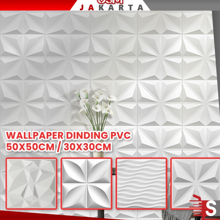 Pasti Murah OSM JKT H5430 Wallpanel PVC /  Wall Panel PVC 3D  / Wallpaper Dinding Dekorasi / WallPan