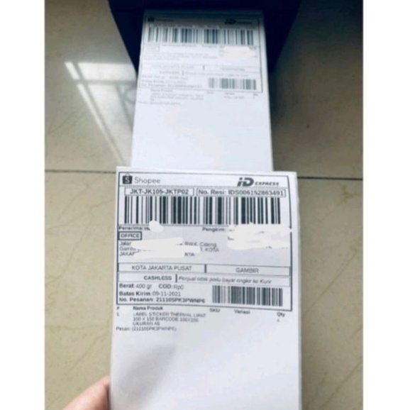

N8YS0 Label thermal barcode 100x150 isi 250pcs/roll Pasti Murah 人(⌒