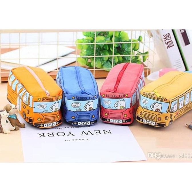 

[PROMO NHA9] Kotak Pensil Kain Kanvas Motif Bus Cashback