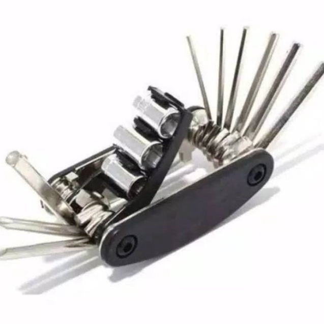 Promo Kunci Shock Lipat Mini Set Motor 15Tools 16in1 kunci 8 9 10 Ring Pas L