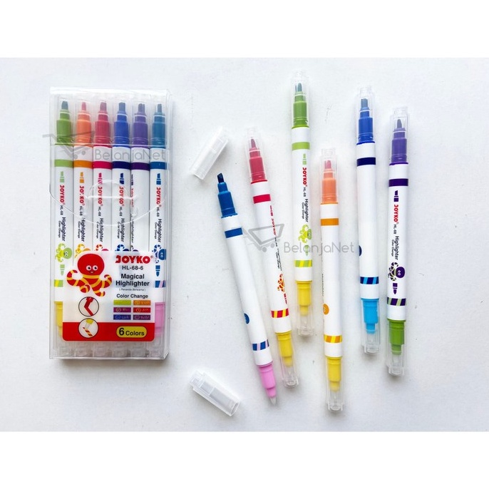 

✭ Magical Highlighter | Penanda Berwarna Joyko HL-68-6 1 Set = 6 warna trqhg