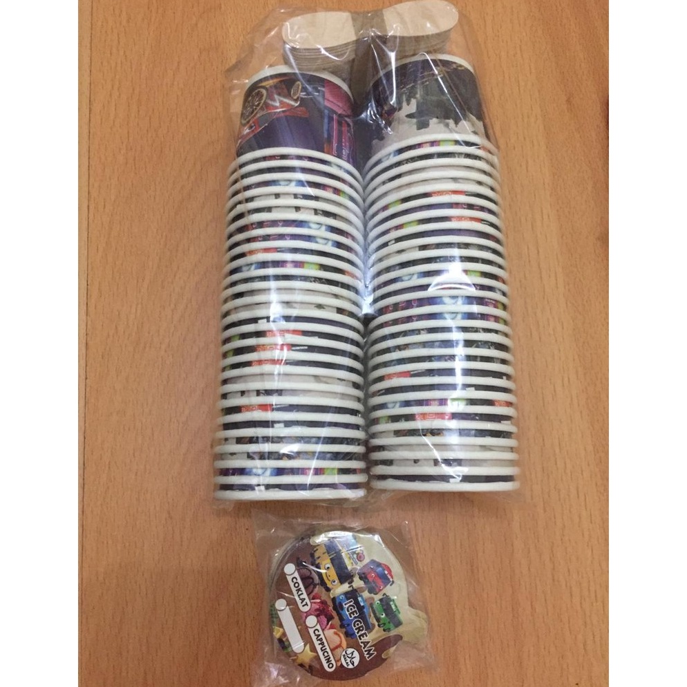 Edisi Lebaran Paper Cup 50ml / Paper Cup Ice Cream / cup es krim 50ml lengkap Hari ini