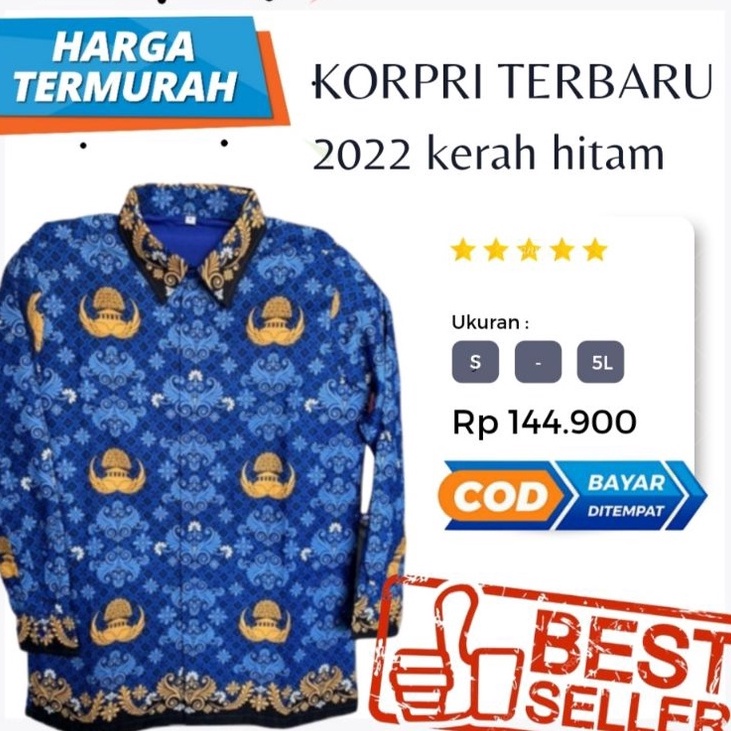 ↑❂❉ Baju korpri terbaru 2022 / Korpri Kerah Hitam / baju korpri pria / baju korpri wanita / seragam 