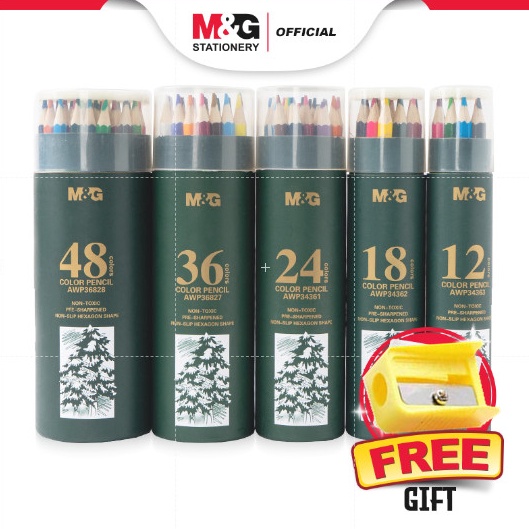 

✭ M&G Hexagon Color Pencil Tidak beracun Oil-based Pensil Warna Tidak Mudah Patah Tidak Beracun 12 Warna 18 Warna 24 Warna 36 Warna 48 Warna Bestseller ♪ヽ