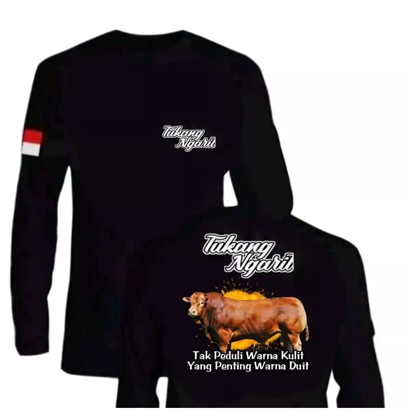 KAOS LENGAN PANJANG TUKANG NGARIT SAPI COKLAT MODEL LAMA
