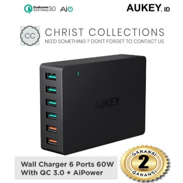 AUKEY KEPALA CHARGER 6 PORT USB 60W QC3.0 ADAPTOR FAST CHARGING