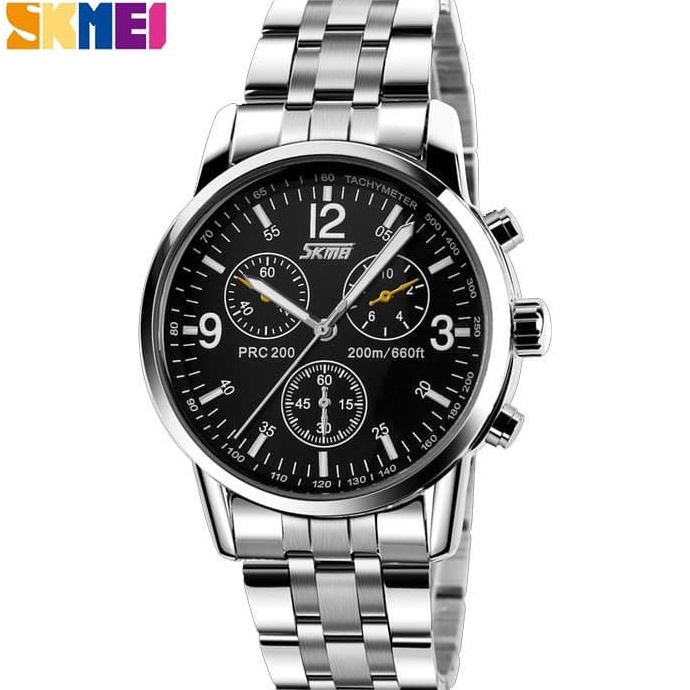✪ENn Jam Tangan Terbaru Murah Pria SKMEI 9070S Anti Air Y2K6 Analog Tali Kulit Cowok Terlaris Keren 