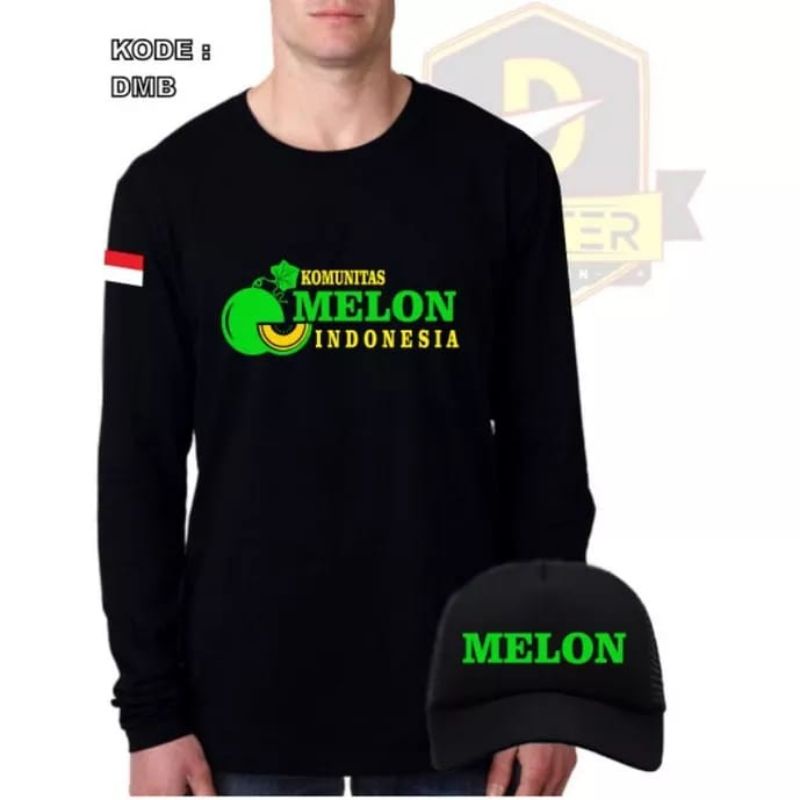KAOS LENGAN PANJANG PETANI MELON FREE TOPI