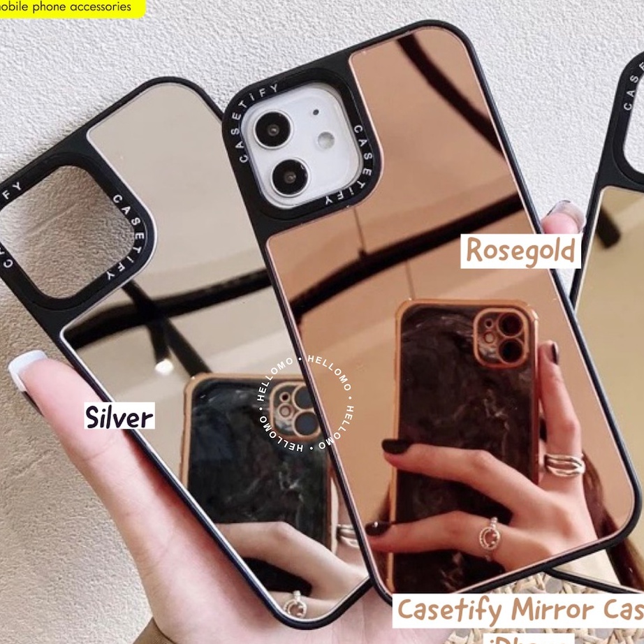 Model Baru CASETIFY Mirror Case iPhone Casing Kaca Cermin Casetify Mirror Cover Premium Casetify Cus