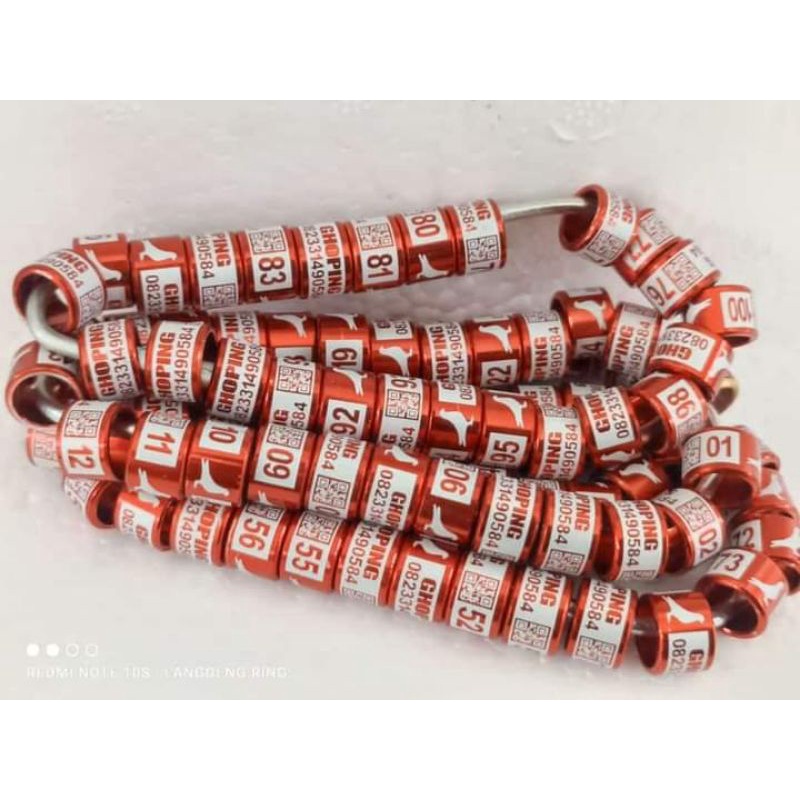 25 BIJI RING BURUNG MERPATI LASER BLOK FULL/BURUNG MERPATI PESAN NAMA+ NO