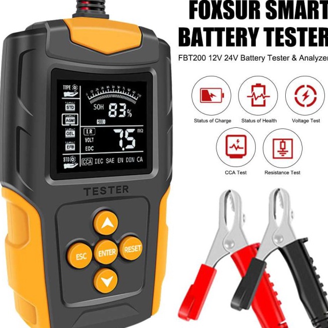 SALE,, FOXSUR Charger Aki Kendaraan Portable Battery Charger 200Ah with LCD -