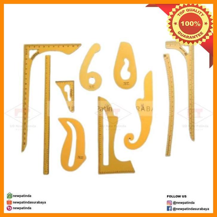 

(NEWP) PENGGARIS JAHIT POLA 1 SET ISI 10 PCS FREE GIFT MENARIK!!!