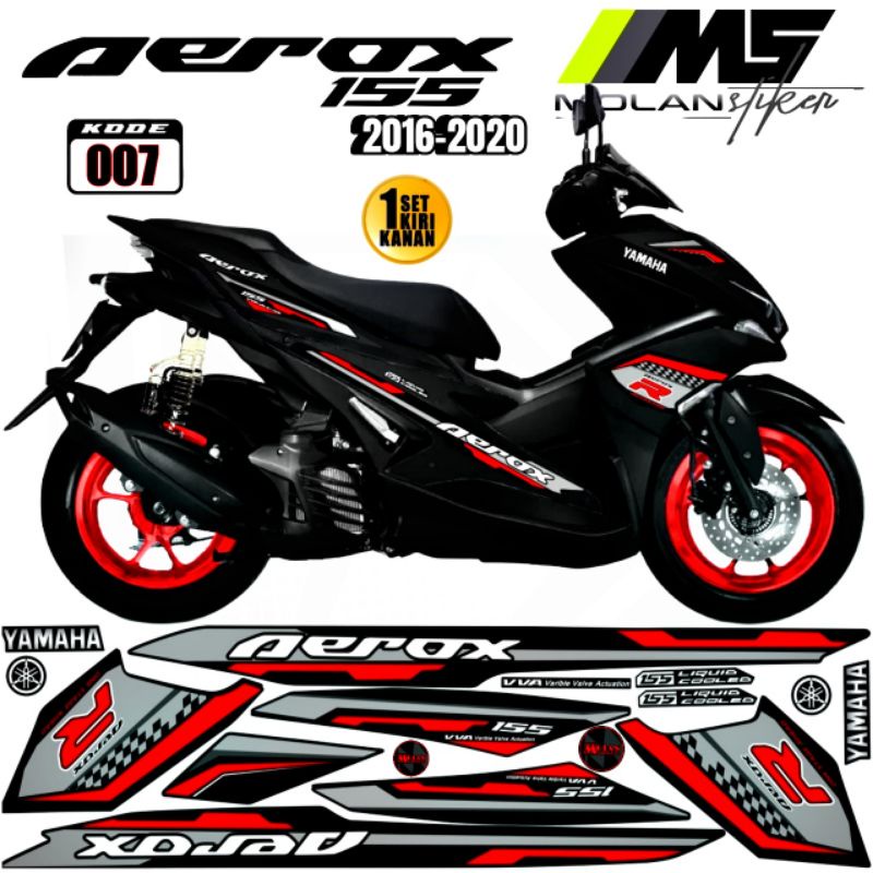 Decal Sticker Striping Variasi Aerox Old Aerox 155 Old 2016-2019 Aerox 155 Lama Yamaha Aerox 155 Vva