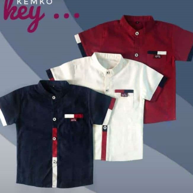WGNQ6094 DISKON Kemeja Anak Laki-laki 3-11 tahun - Atasan Anak Laki-laki kemeja Key