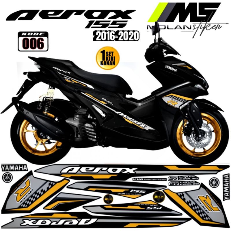 Decal Sticker Striping Variasi Aerox Old Aerox 155 Old 2016-2019 Aerox 155 Lama Yamaha Aerox 155 Vva