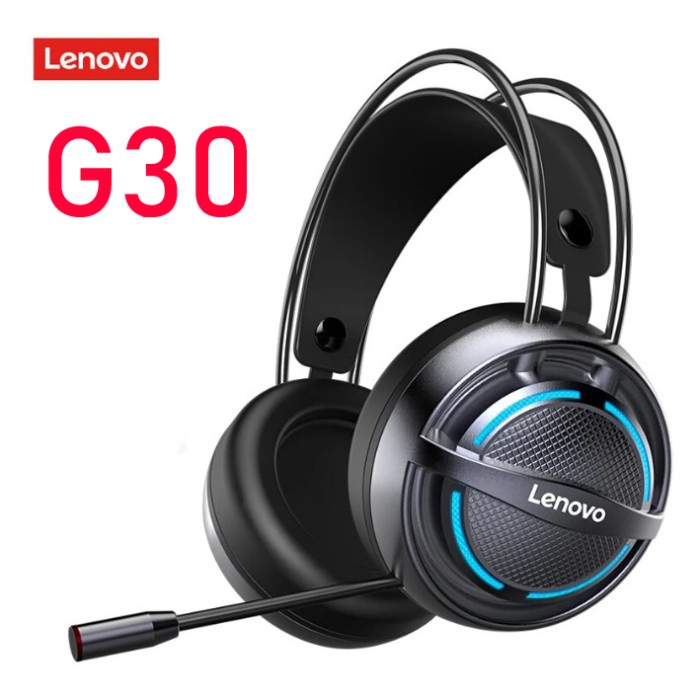 Headset Gaming LENOVO G30 Headphone Gaming Wired Microphone Headset Stereo Led