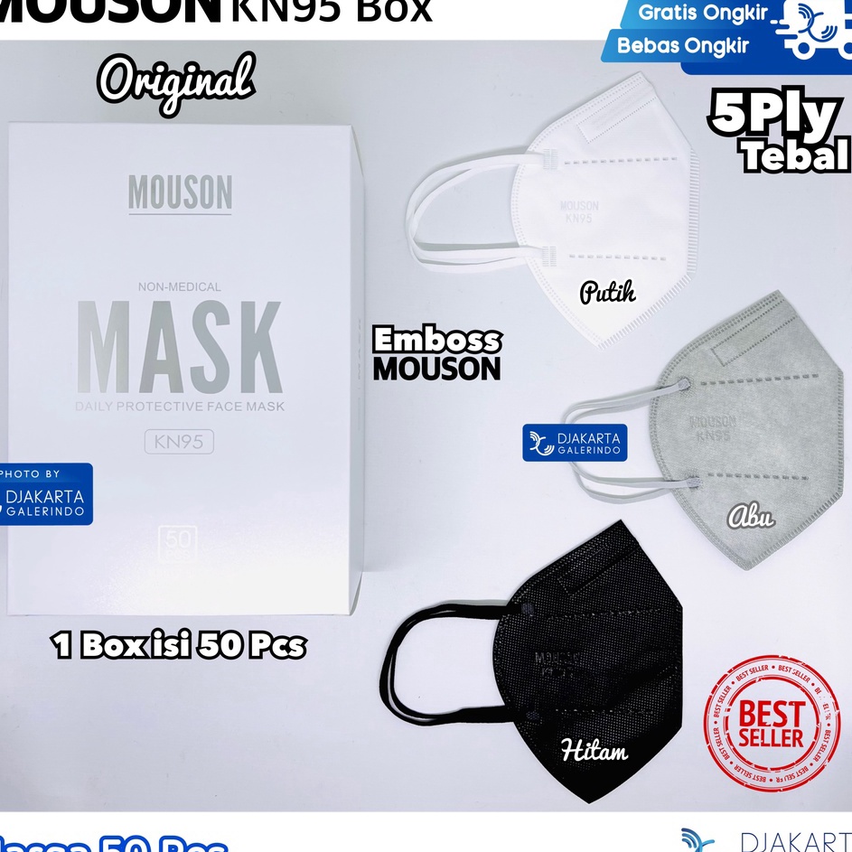 Harga Murah Masker KN95 Mouson Emboss Original Box isi 50Pcs Murah