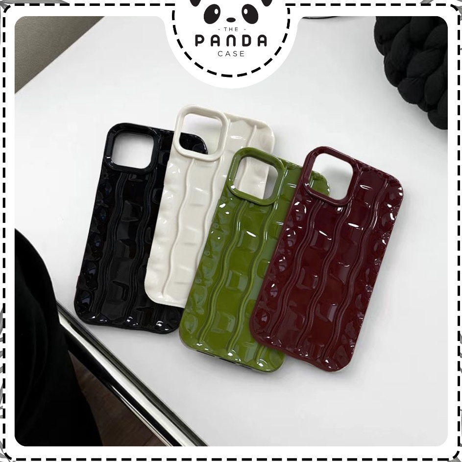 ☻Why [TPC] Glossy Wave Cute Case For IPHONE 7 X 11 12 13 14 PRO PLUS PRO MAX - IP093 q Kualitas Prem