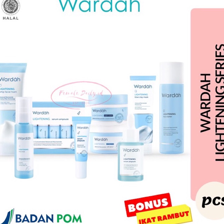 LNLP9158 (C6369]  ￼WARDAH Lightening Series Indonesia / Facial Wash Face Scrub Micellar Water Essenc