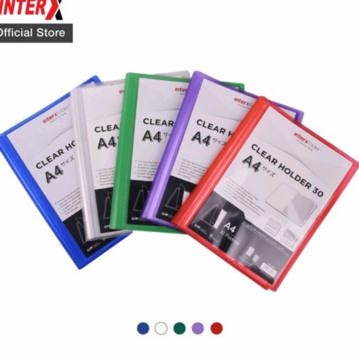 

FLBR3972 READY STOK Inter X clear holder A4 30 pocket lembar / display album / dokumen keeper