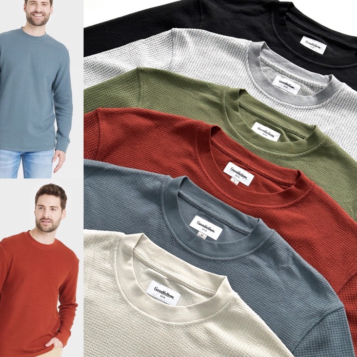 Termurah Goodfellow Waffle Textured Long Sleeve T-shirt