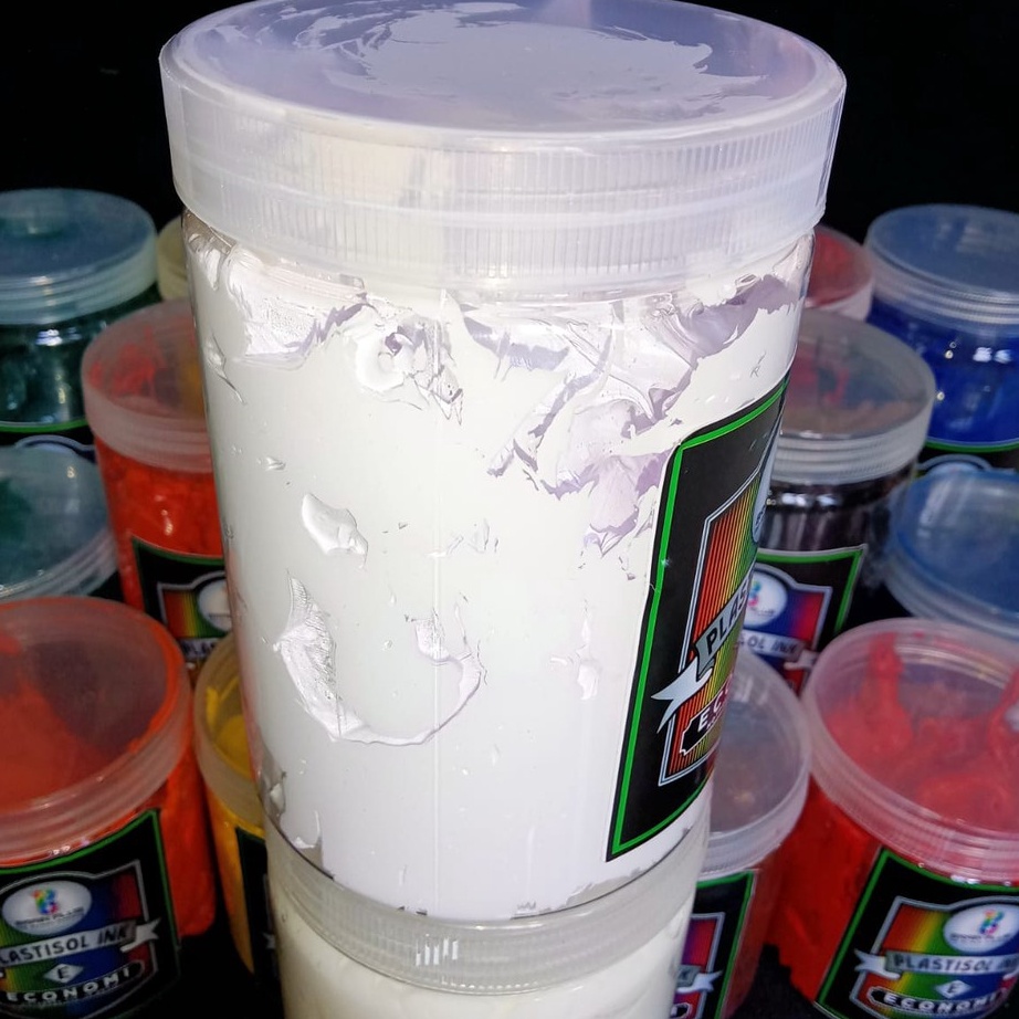 

[✯ K☎2I> Tinta Sablon PLASTISOL ECONOMY Brain Plus PUTIH 1kg/ pasti.dikirim.!!