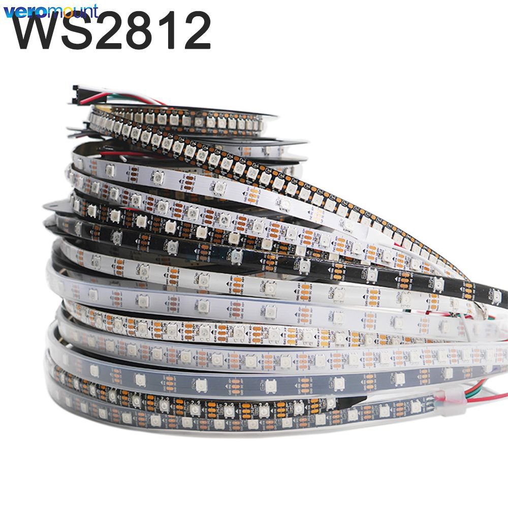 ✅&DC 5V WS2812B Individually Addressable 5050 RGB Pixel LED Strip WS2812 Smart Pixels Light Black Wh