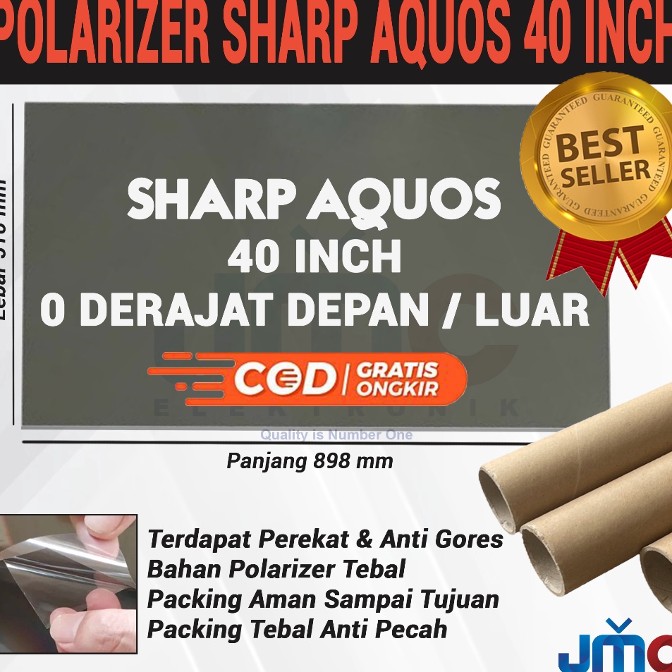 ♣Vch POLARIS LCD TV SHARP AQUOS 40 INCH 0 DERAJAT LAPISAN DEPAN POLARIZER POLARIZED SHARP 40" IN j P