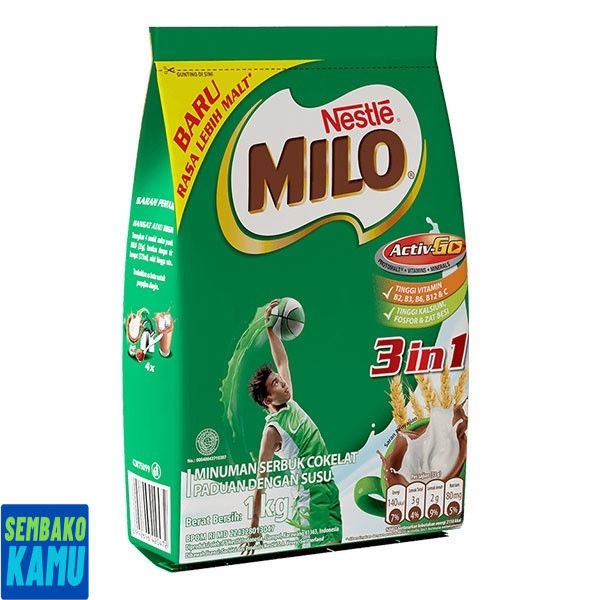 

Milo 3 In 1 Pouch 1 kg - Susu