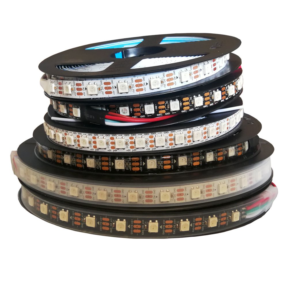 ✅&1m-5m WS2812 Led Strip Lights WS2812B Individually Addressable DC5V RGB Smart Pixels Tube Home Dec