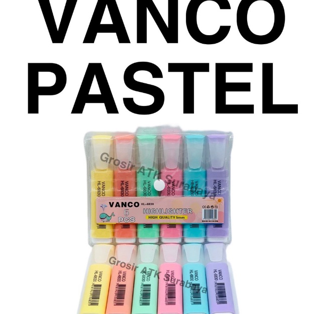 

RQJH3915 [PROMO SALE!!!] ( Dapat 6 Pcs ) Stabilo Highlighter Set Vanco Warna Pastel HL-515