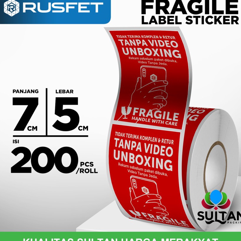 

JNYB3474 TERBARU Stiker Unboxing Fragile Sticker Label Wajib Video Unboxing Per Roll