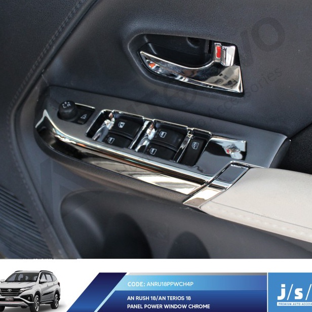 Grosir All New Rush Panel Power Window Cover Chrome 4 Pcs JSL