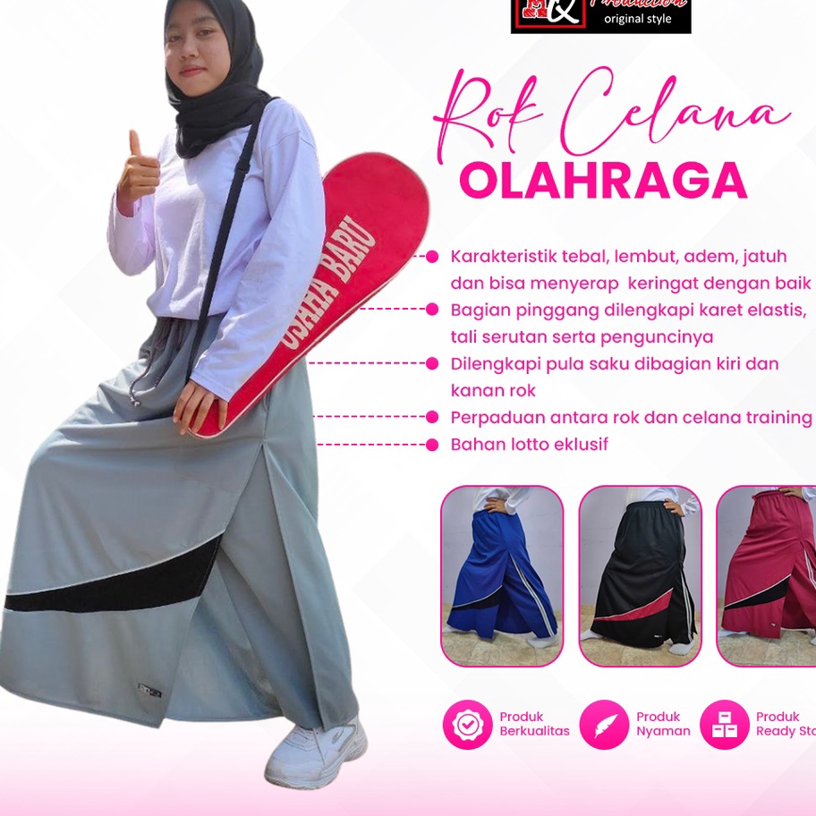 YRNX7433 5.5 COD Rok Celana Olahraga RokScal MQ Training Sport Wanita Bahan Lotto Eklusif Karet Ping