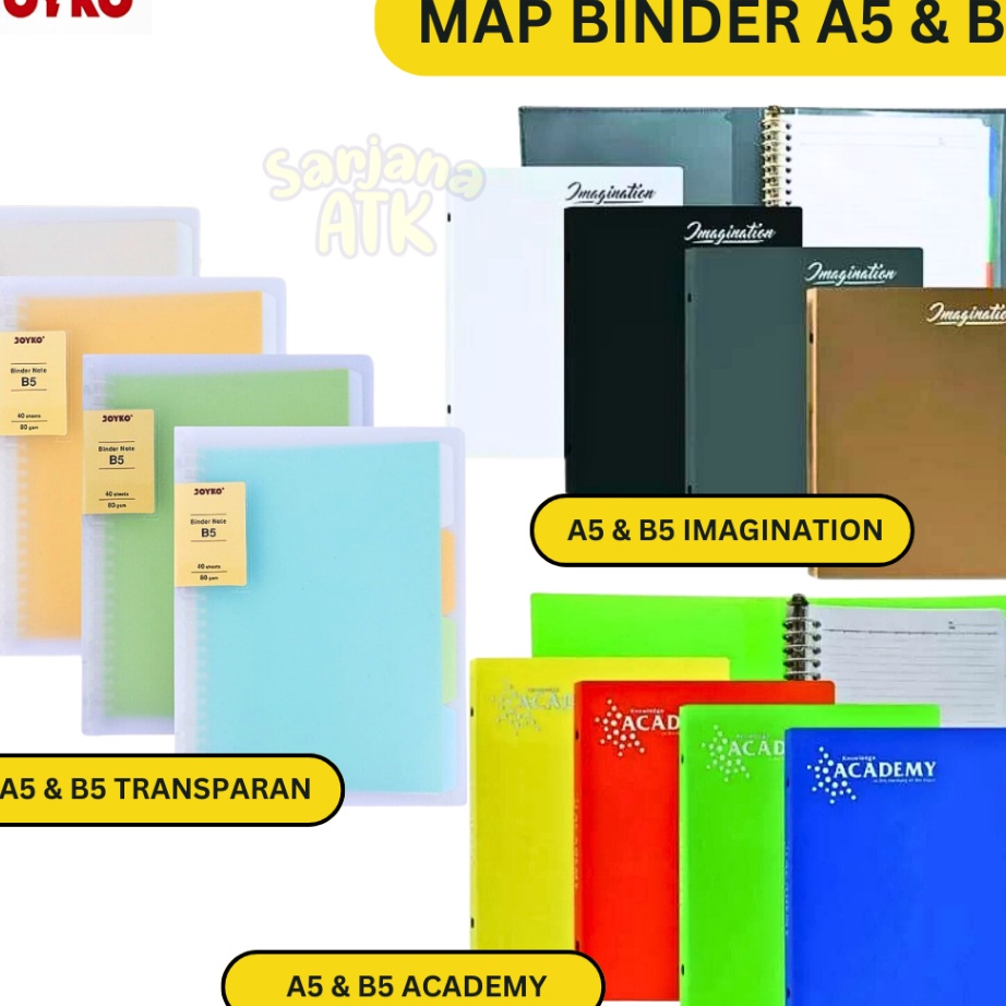 

HMGC2247 [PROMO MURAH!!!] Map Binder Note Joyko Imagination A5 B5 M140 M508 Transparan A5 TP-P519