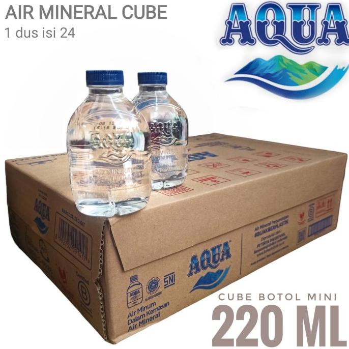 

Aqua botol cube 220ml air mineral dus