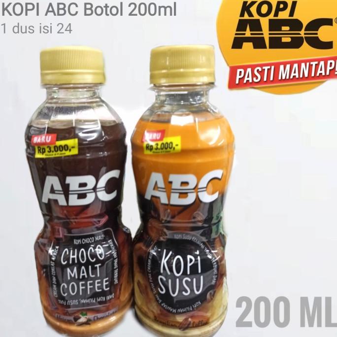 

Kopi abc botol 200ml susu choco malt coffee 1 dus isi 24 botol