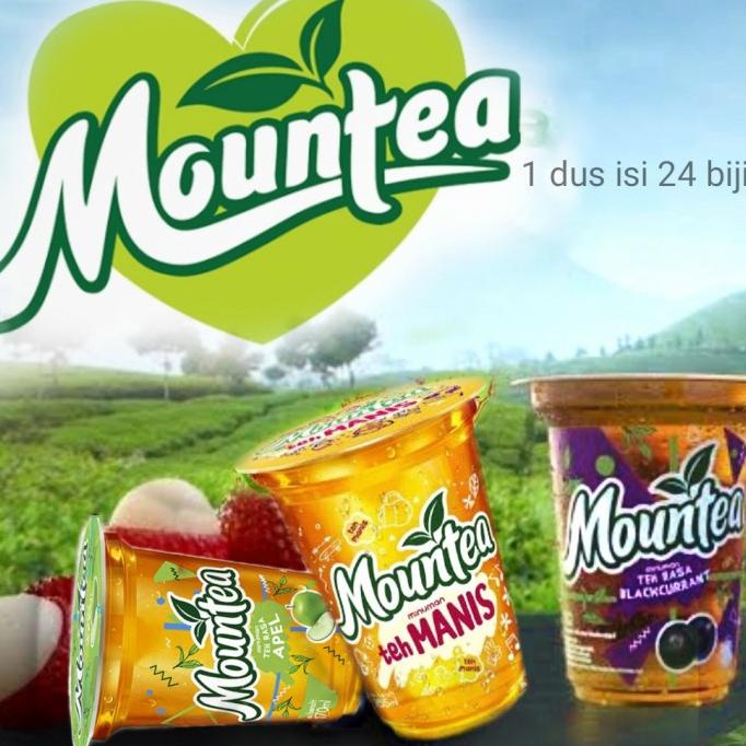 

Mountea gelas 170ml 1 dus isi 24 rasa teh manis blackcurrant apel