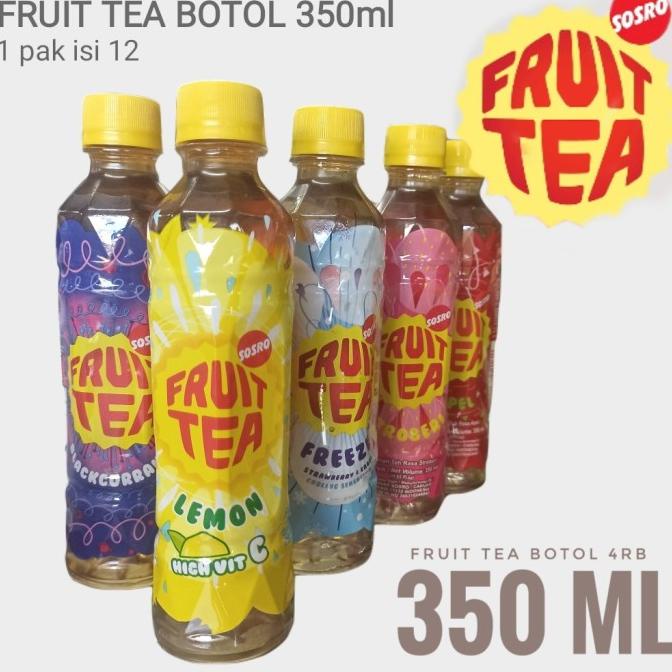 

Fruit tea botol 350 ml Freeze Blackcurrant Stoberi Apel Lemon isi 12