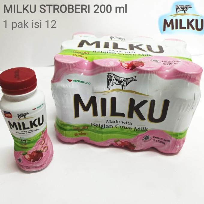 

Susu milku strawberry 200 ml 1 pak dus isi 12