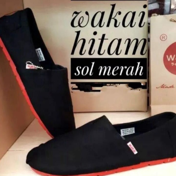 LSNF7292 ORIGINAL% PROMO GRATIS ONGKIR Sepatu Wakai Sepatu pria sepatu kasual wakai hitam outsol mer