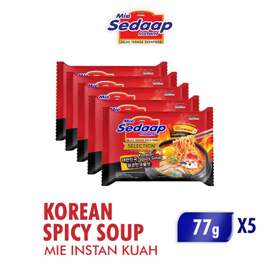 

JSVQ5773 Free Ongkir Sedaap Mie Instan Korean Spicy Soup Bag 77gr x5