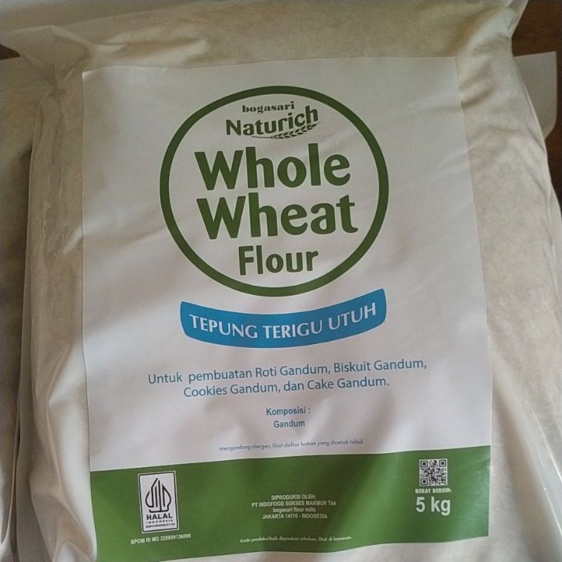 

Tepung Whole Wheat Flour Tepung gandum utuh (Repack) 1kg