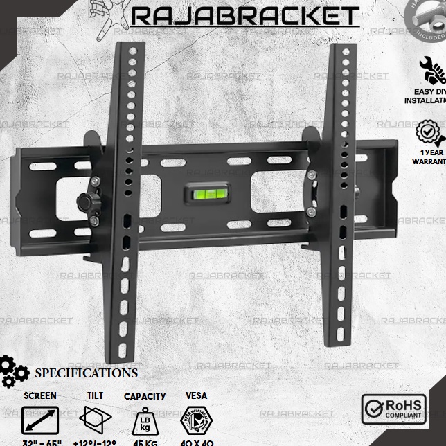 ☌ Bracket tv Braket tv Breket tv 32 40 42 43 50 55 60 65 70 75 inch, Waterpass Bisa Nunduk Tegak Dan