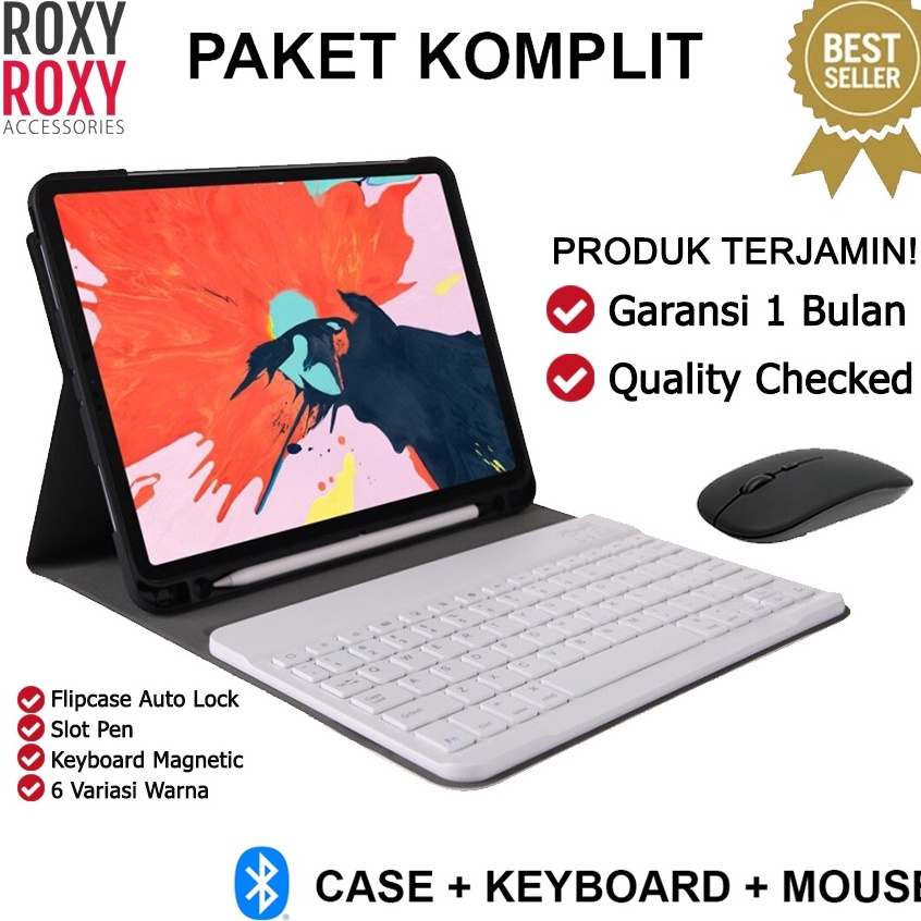 rZ Samsung Tab A7 Lite T220 T225 8.7 Inch Tab A8 2022 X205 FS Smart Sarung Keyboard Bluetooth Smart 