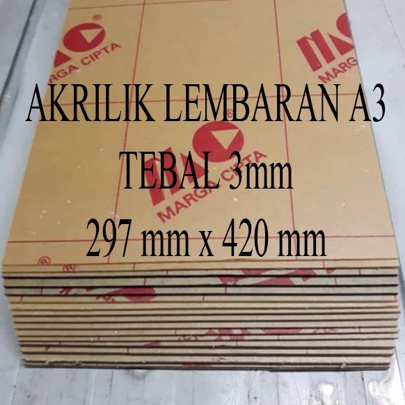 

Ready Stock.. Lembaran Akrilik Marga Cipta A3 3mm ZZZ