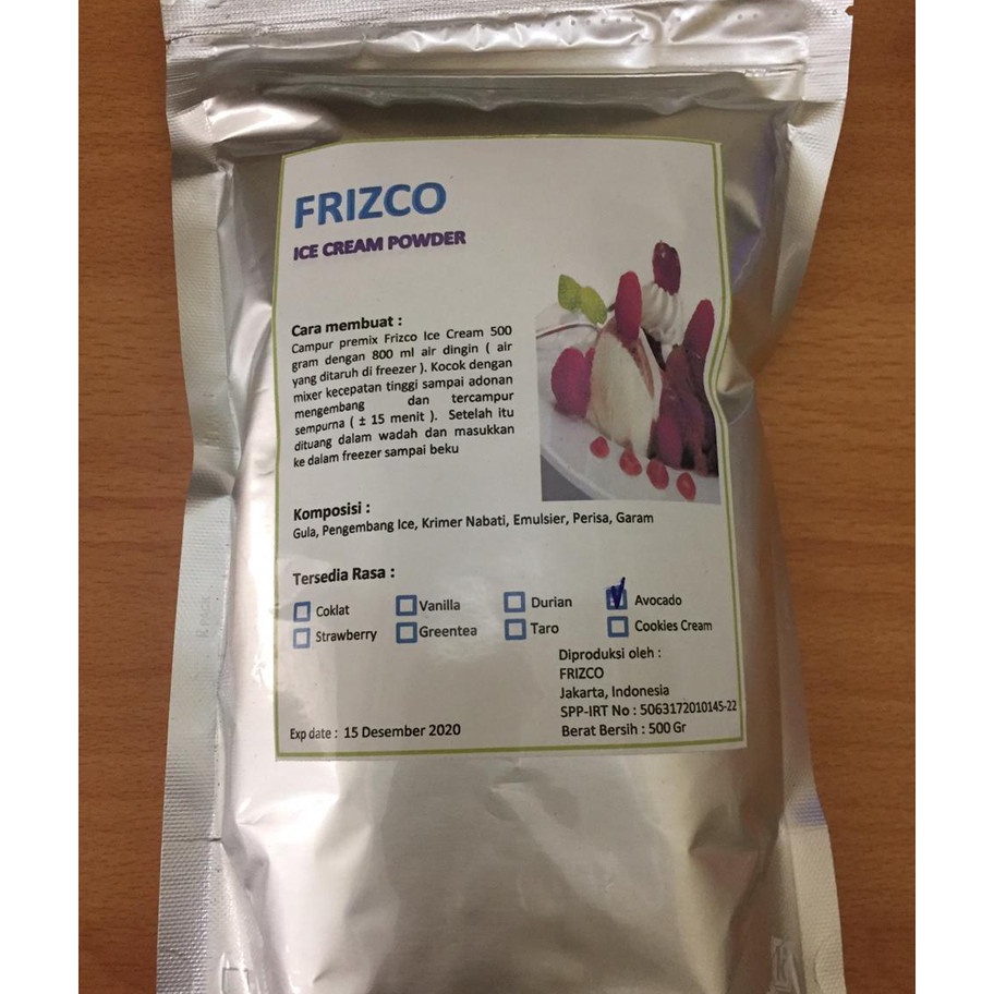 

LZFT7855 Ready Stok Frizco 500gr Bahan Es Krim Rasa Alpukat 500gr